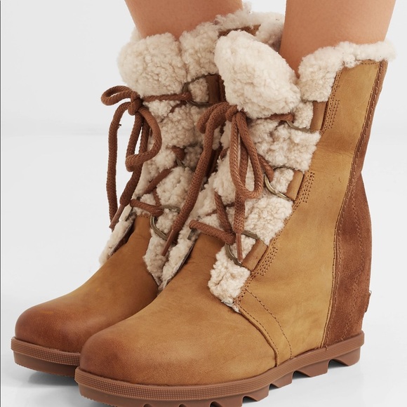 sorel joan of arctic wedge ii shearling boots